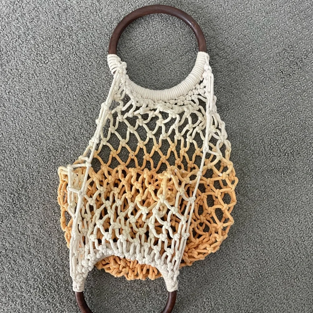 Vintage ombré woven beach bag - Picture 3 of 4